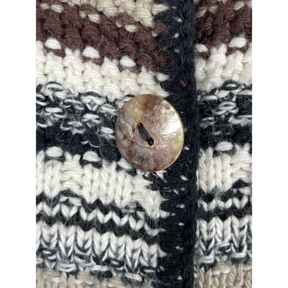 Reba Rose Womens Button Front Knit Cardigan Sweater Stripe - Picture 10 of 10